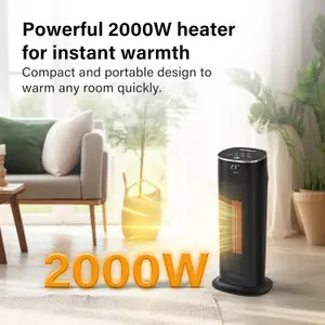 2000W Electric Heater Energy Efficient Space Heaters Thermostat 75 Degrees Oscillating