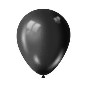 Fantasia Latex Shiny Balloons (Pack of 15) Black (One Size)