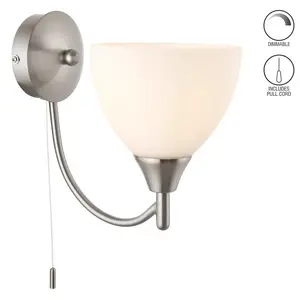 Whitestown Steel Armed Sconce Satin Chrome