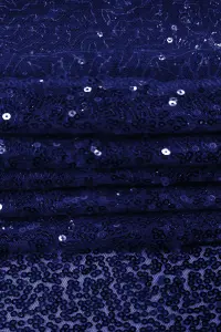 Neel Blue Shiny Fabric Sequin Backdrop Glitter Curtain, Royal Blue - 4ft x 9ft