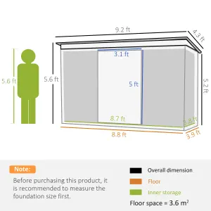 Outsunny 13 x 11ft Garden Shed Storage with Foundation Kit and Vents, Yellow