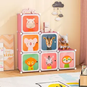 COSTWAY 8-Cube Baby Closet Dresser Portable Kids Wardrobe Children's Storage Organizer