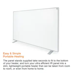 SUNHEAT Mirrorstone 580W - Floor Standing or Wall mounted Far Infrared Panel Heater