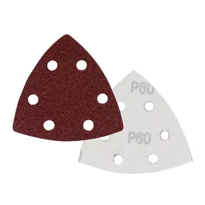 10 x Hook and Loop 90mm Detail Punched Sanding Sheets 80 Grit Sandpaper Pads