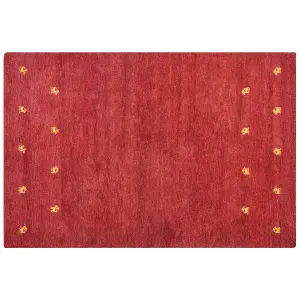 Wool Gabbeh Area Rug 200 x 300 cm Red YARALI