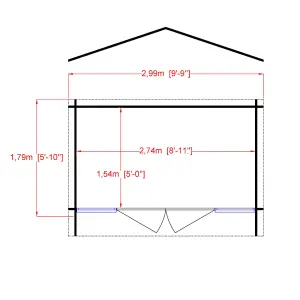 Shire Epping 10x6 ft Toughened glass & 2 windows Apex Wooden Cabin