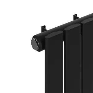 Right Radiators 1800x408 mm Vertical Single Flat Panel Designer Radiator Black