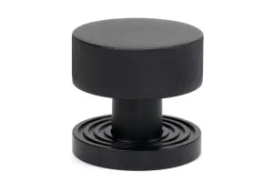 From The Anvil Matt Black Brompton Mortice/Rim Knob Set (Beehive)