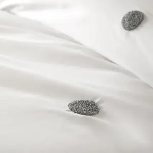 Dot Garden Cotton Solid Colour Duvet Cover Set with Pillowcases White/Slate Dots / Single Duvet Cover + 1 Standard Pillowcase