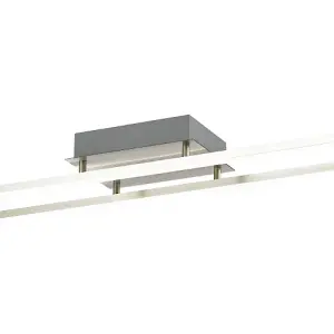 Modern LED Strip Ceiling Light Fitting in Brushed Nickel Perfect for Kitchens