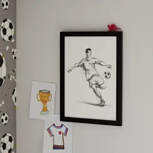 The Art Group Playing football Multicolour Framed print (H)40cm x (W)30cm