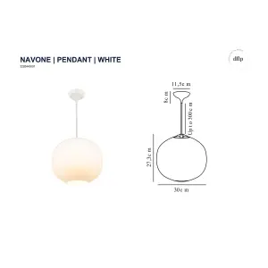 Nordlux Navone Globe Pendant Ceiling Light White E27