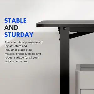 FlexiSpot Adjustable Standing Desk in Black with Practical Hook, Cable Management, and Sit-Stand Function for Home Office