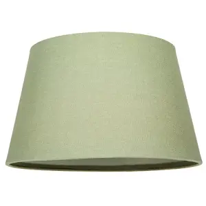 Traditional 30cm Olive Green Linen Fabric Drum Table/Pendant Shade 60w Maximum