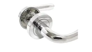 Modern MARINA PEARL Chrome LEVER DOOR HANDLES Round Rose Style