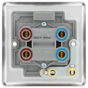 GoodHome 45A Rocker Raised rounded Control switch with LED indicator Steel effect