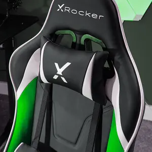 X-Rocker Agility Compact Gaming Chair Racing PC Reclining Adjustable PC Gaming Seat for Kids and Juniors - GREEN