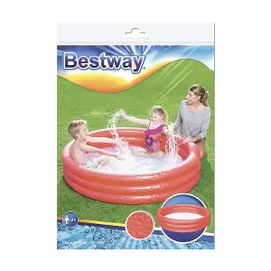 Bestway Paddling Pool 3 Ring Kids' with Repair Patch, 152x30cm, Colour May Vary