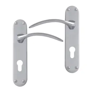 Intelligent Hardware - Internal Door Handle - Majestic - Lever on Backplate - Euro Lock Furniture - Satin Chrome