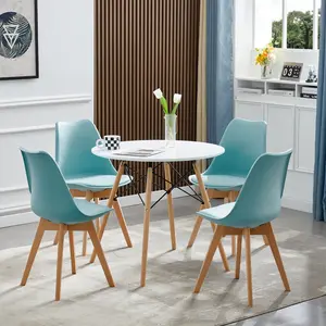 4 - Person Dining Set Light Blue / White