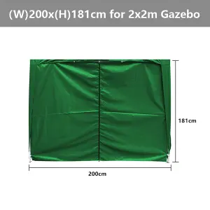 SunDaze Green Side Panel with Zipper for 2x2M Pop Up Gazebo Tent 1 Piece