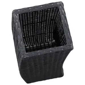 Berkfield Garden Raised Beds 3 pcs Poly Rattan Black