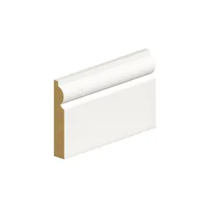 PACK OF 15 (Total 15 Units) - 18mm Thick Primed MDF Torus Skirting Board - 18mm (T) x 144mm (W) x 4200mm (L)