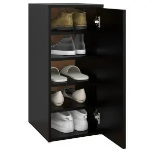 Berkfield Shoe Cabinet Black 32x35x70 cm Engineered Wood