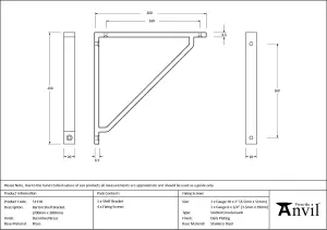 From The Anvil Burnished Brass Barton Shelf Bracket (200mm x 200mm)