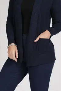 Bonmarche Navy Smart Edge To Edge Cardigan, Size: 24