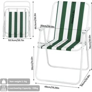 Burnham Folding Camping Chair Grey/Green