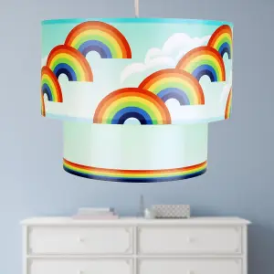 First Choice Lighting Set of 2 Rainbow Design Ceiling Light Shades