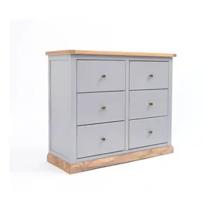 Bicarri 6 Drawer Chest of Drawers Brass Knob