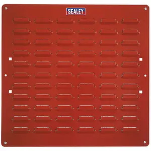 2 Pack Red Louvre Wall Mounted Storage Bin Panel - Durable 500 x 500mm Warehouse Tray