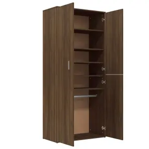 Shoe Cabinet Brown Oak 80x39x178 cm Engineered Wood