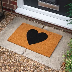 Nicola Spring - Coir Door Mat Black / 1.6cm H x 60cm L x 40cm W