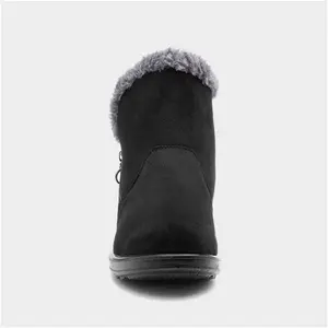 Cushion Walk Olivia Womens Black Faux Fur Boot - Size 4 - Womens Boots Ankle