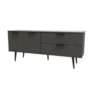 Fuji 2 Drawer 2 Door Wide Sideboard in Graphite (Ready Assembled)