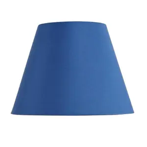 First Choice Lighting Set of 2 Blue Cotton 20cm Diameter Tapered Fabric Lamp Shades