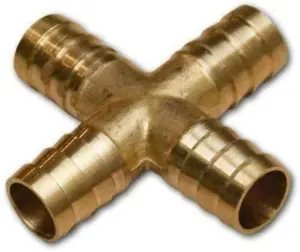 6 mm Brass Cross 4 Way Hose Joiner Barbed Splitter Connector Air Fuel Water Pipe