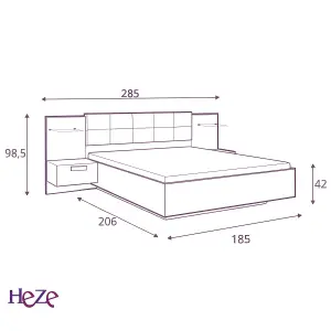 Austin Luxury Ottoman Storage Bed with LED Lights and Lift Up Frame -  Super King Size