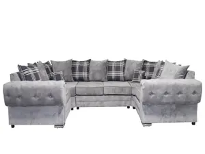 Verona U Shape Grey Chenille Sofa