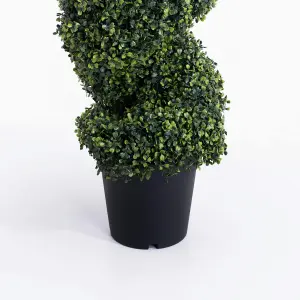 Blooming Artificial - 150cm / 5ft Artificial Boxwood Spiral (Pair) Topiary