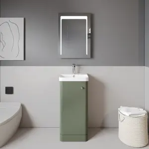 Floor Standing 1 Door Vanity Unit with Ceramic Basin - 400mm