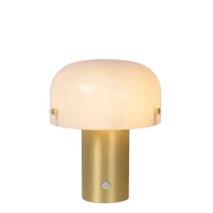 Lucide Timon Cottage Table Lamp - 1xE14 - 3 StepDim - Matt Gold, Brass