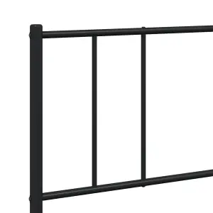 Berkfield Metal Bed Frame with Headboard and Footboard Black 200x200 cm