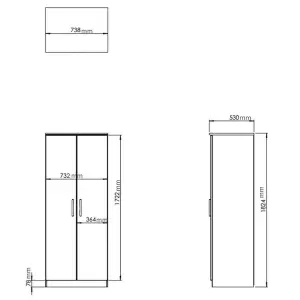 Sussex Ready assembled Traditional Beige & oak Tall Double Wardrobe (H)1970mm (W)770mm (D)530mm