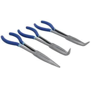 3pc 11" Long Nose Plier Straight / 45 / 90 Degree Pliers Set