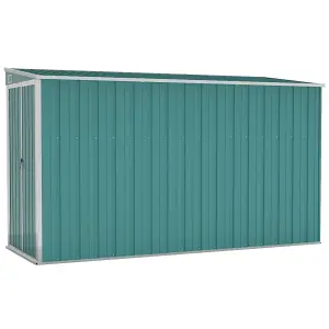 vidaXL Wall-mounted Garden Shed Green 118x288x178 cm Galvanised Steel