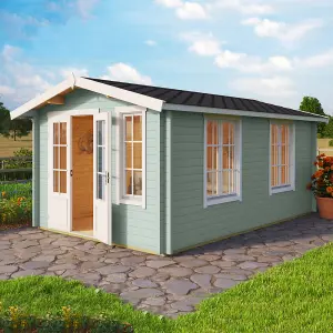 Lasita Alexandra Log Cabin - 4.8m x 3m - Elongated Garden Room Double Glazed